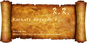 Kartali Kristóf névjegykártya