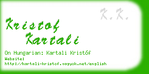 kristof kartali business card