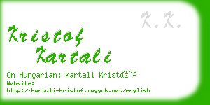 kristof kartali business card